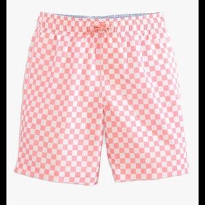 Southern Tide Youth Pale Pink Checkered Swim Trunks, Large